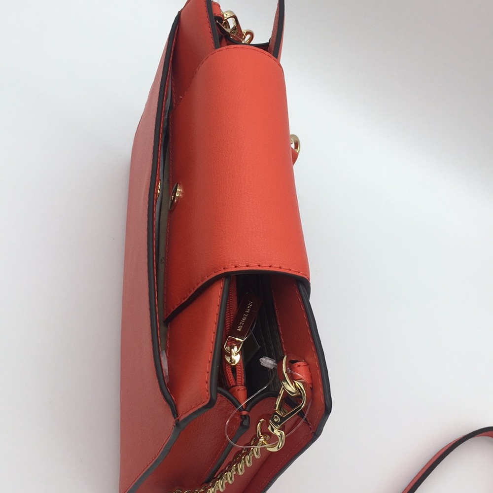 MICHAEL KORS MOTT LG CLUTCH XBODY MANDARIN - Picture 6 of 8